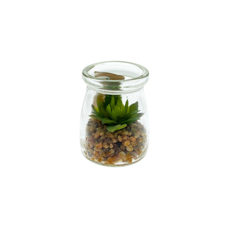 Plant Ornament in glass jar K-4221